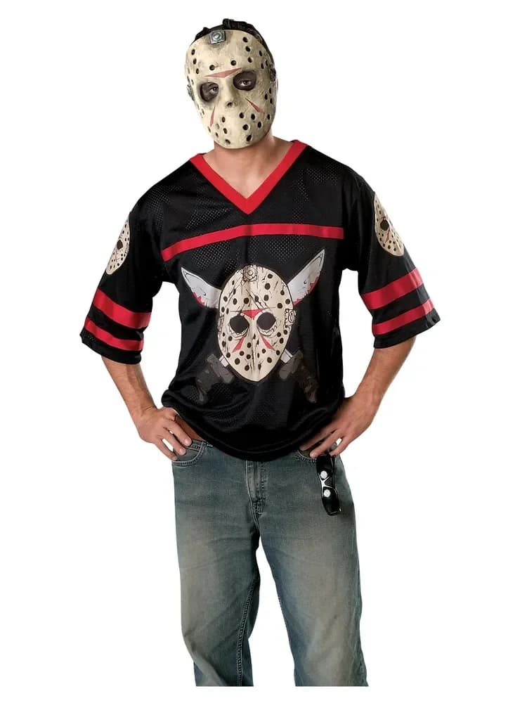 Adult Jason Voorhees Jersey & Mask Costume - XL