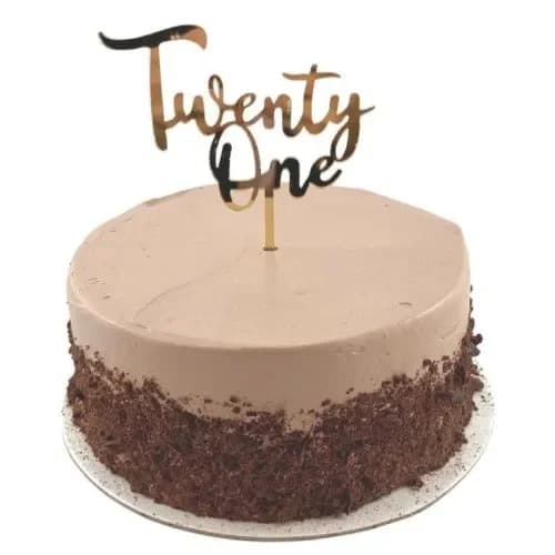 "Twenty One" Gold Cake Topper