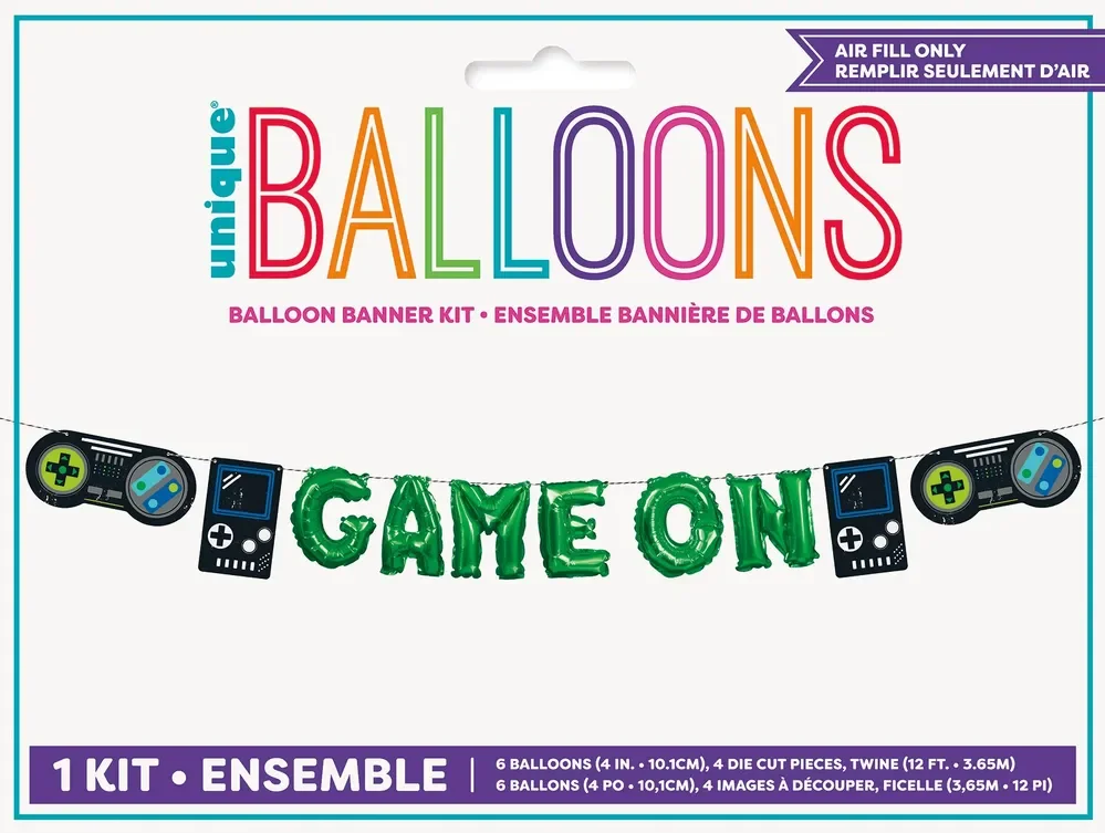 "Game On" Foil Balloon Banner Kit (10x365cm)