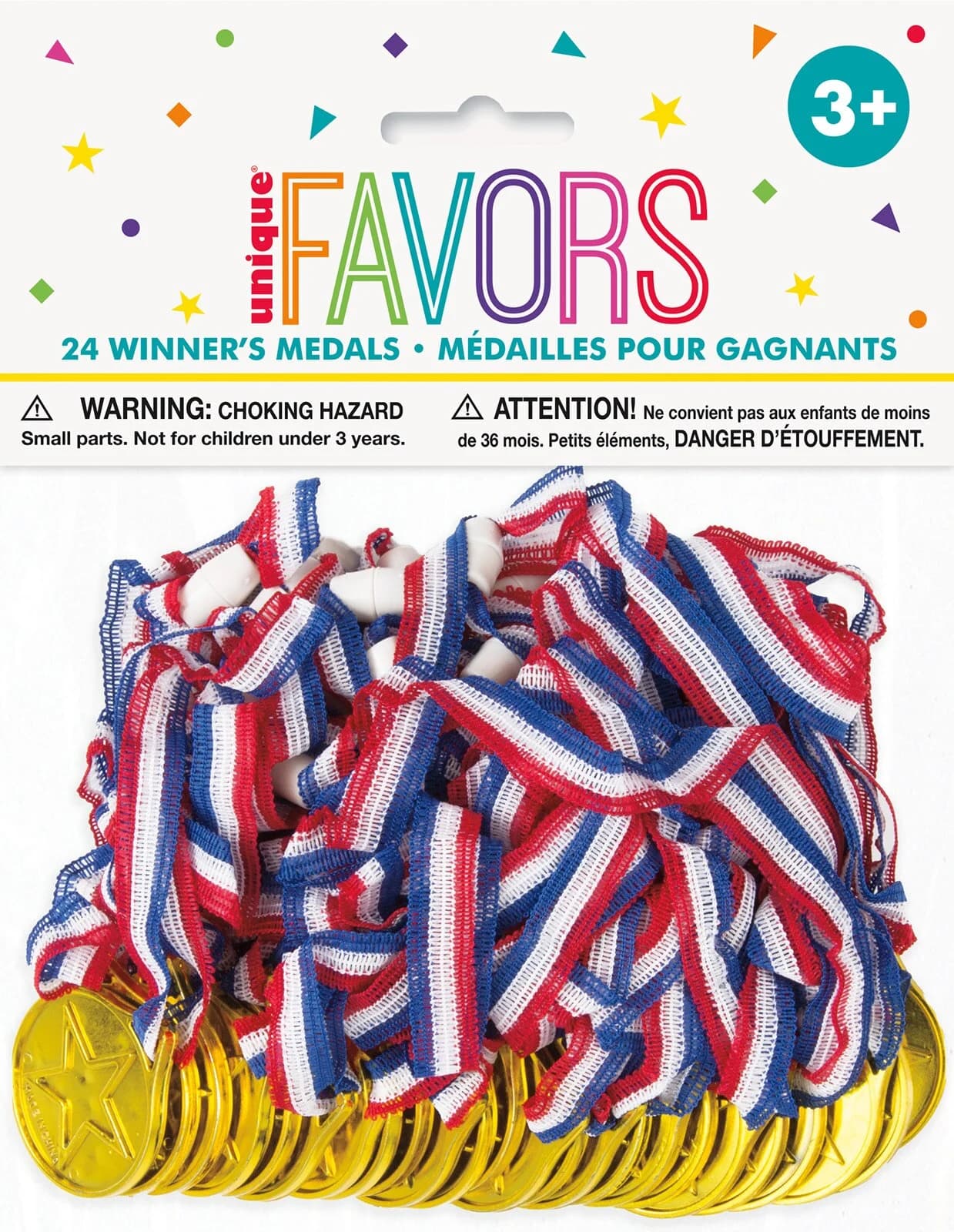 Plastic Gold Winner Medals - Pk 24