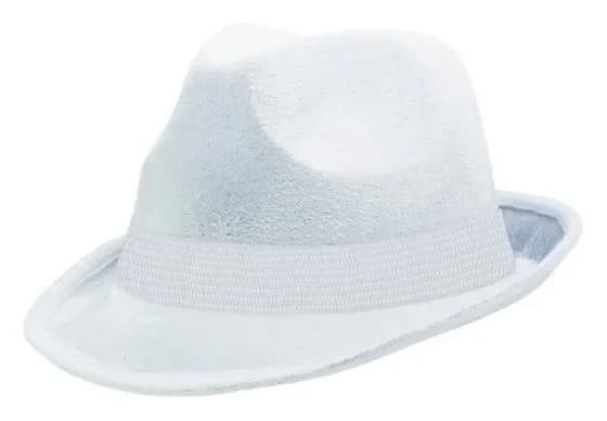 Adults' White Velour Fedora Hat