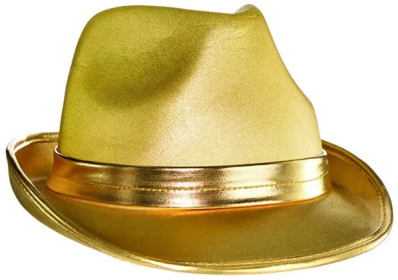 Adults' Gold Velour Fedora Hat