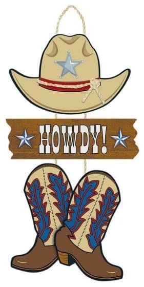 'Howdy!' Wild West Hanging Sign