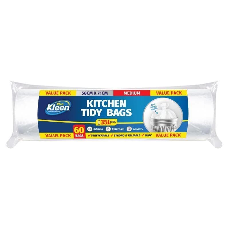 Medium White Kitchen Tidy Garbage Bin Liners (35L) - Pk 60
