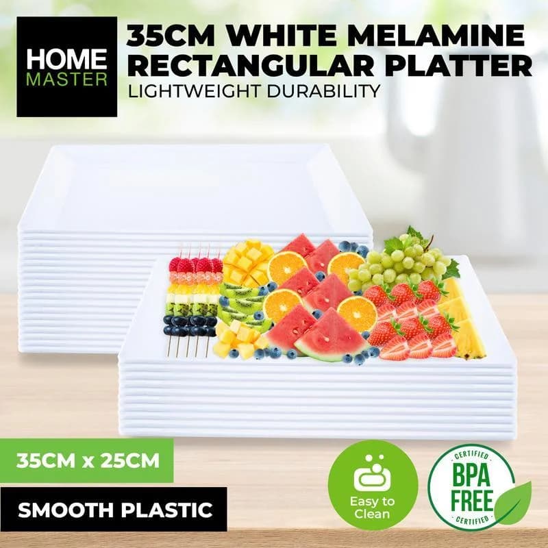 Rectangular Melamine White Platter (35x25cm)