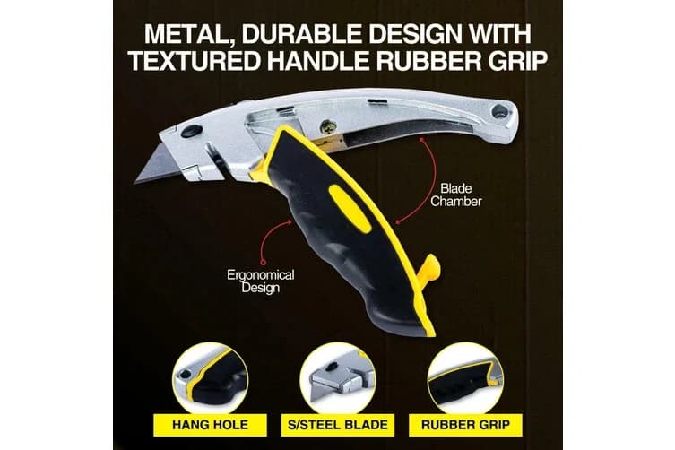 Knife Utility Manual Lock Includes 6 Replaceable Blades