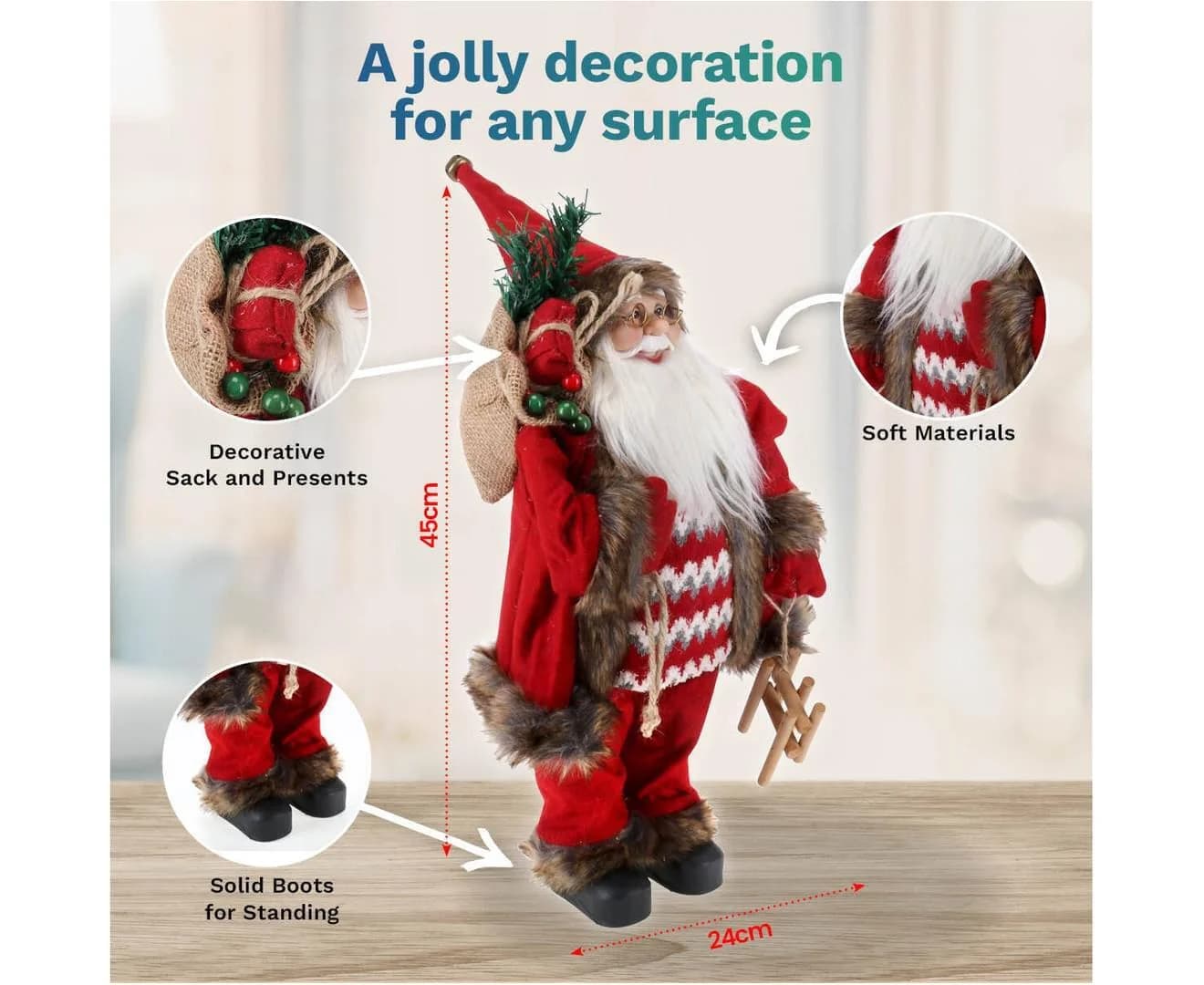Christmas Winter Santa Figurine (45cm)