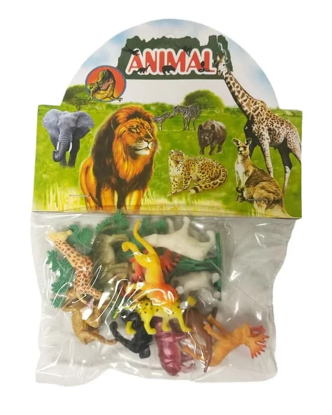 Zoo Animals Plastic Toys - Pk 12