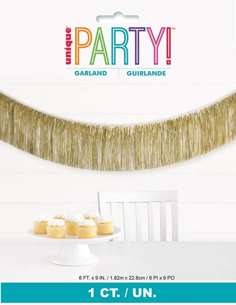 Gold Tinsel Fringe Hanging Garland (1.82m)