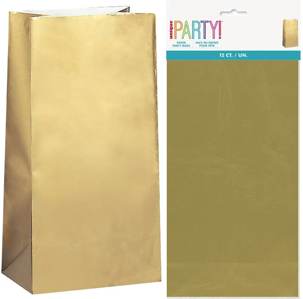 Gold Paper Treats Bags - Pk 10