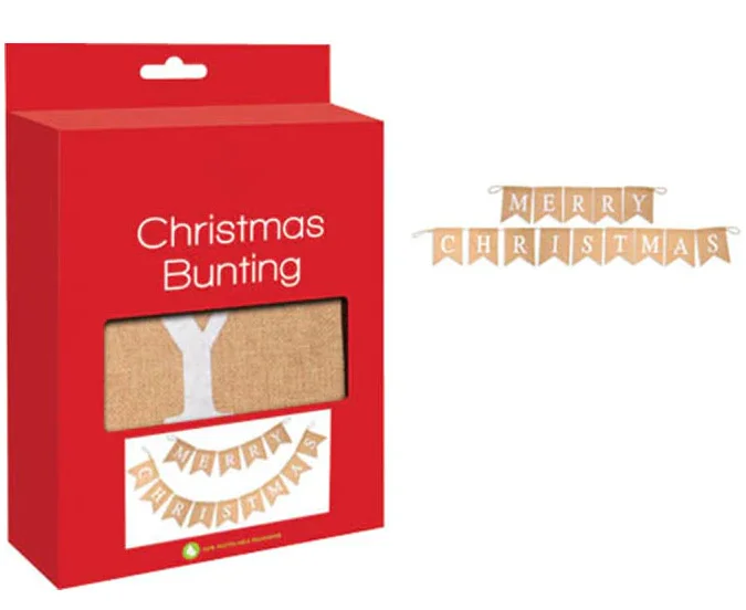 Merry Christmas Hessian Bunting (3m)
