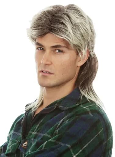 Blond Tipped Mullet Wig