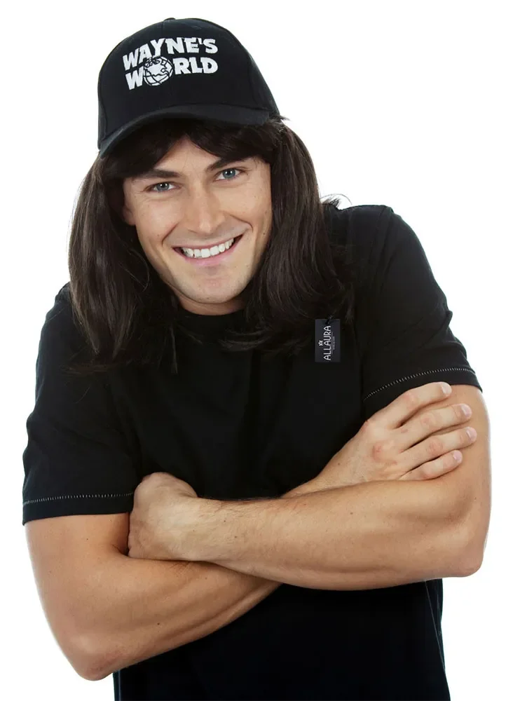 Wayne's World Black Mullet & Cap