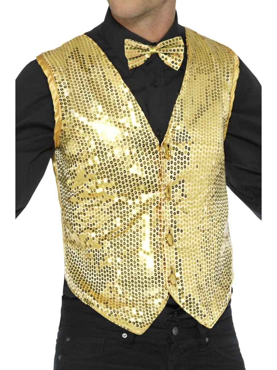 Adults' Gold Spangled Waistcoat