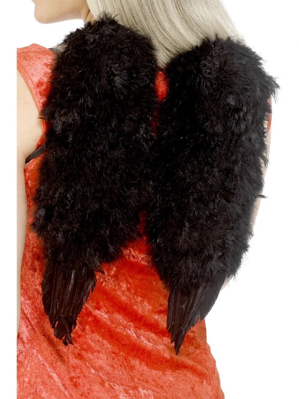 Fluffy Black Feather Angel Wings