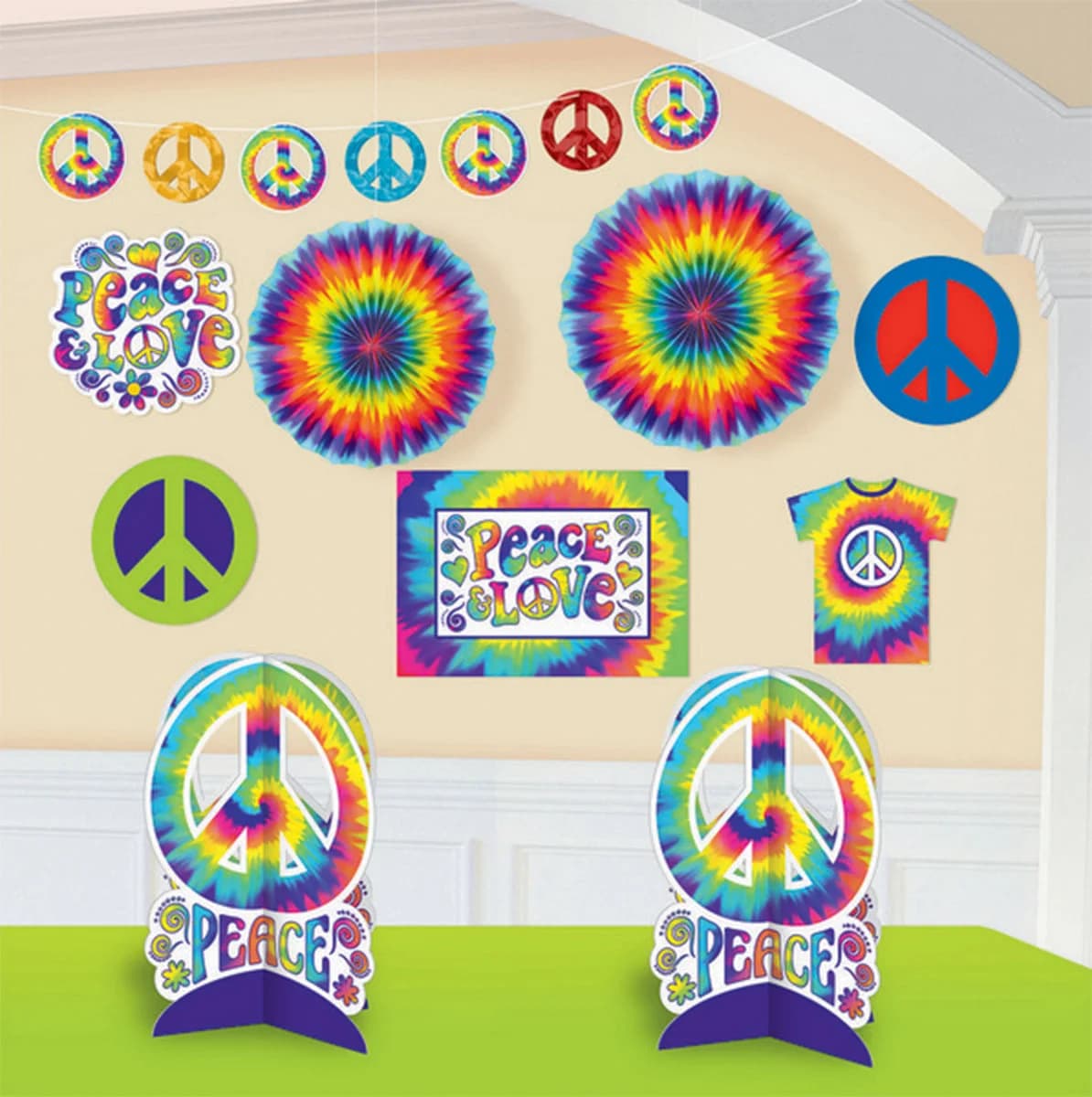 Feeling Groovy Retro Party Decor Kit - Pk 10
