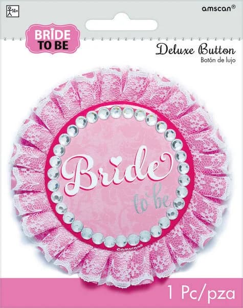 Elegant Pink Bride to Be Deluxe Button