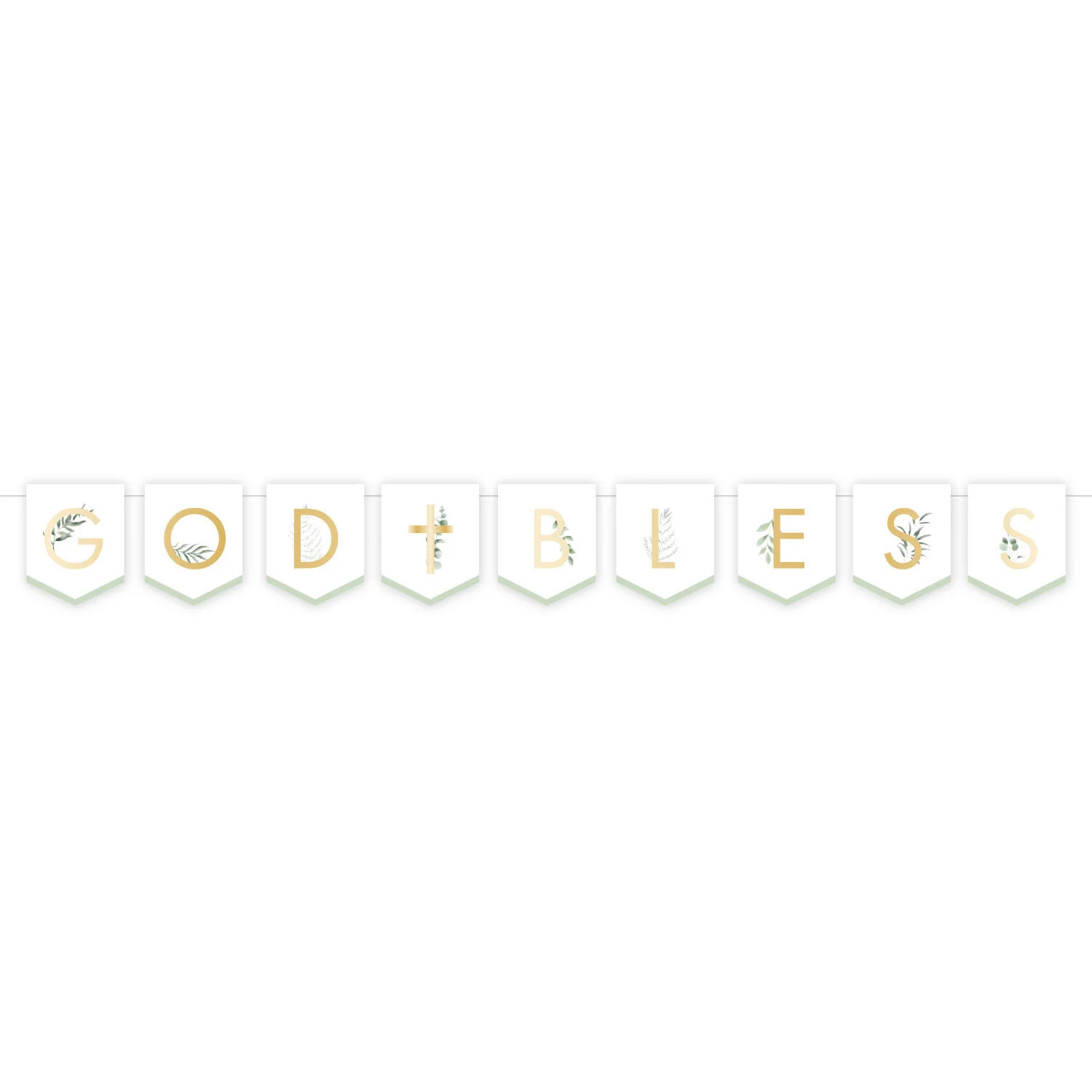 Botanical 'God Bless' Pennant Banner (1.6m)