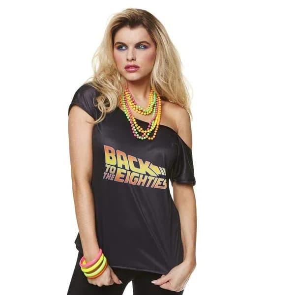Adult's Back to the Eighties Off-Shoulder T-Shirt