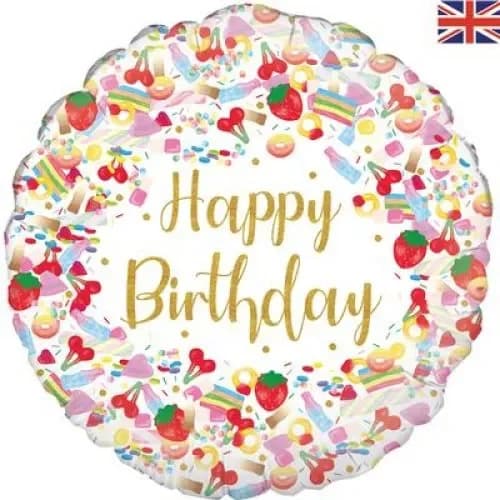 Happy Birthday Pick'n'Mix Round Foil Balloon (18in.)