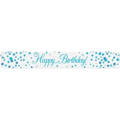 Happy Birthday Blue/White Sparking Fizz Banner (2.7M)