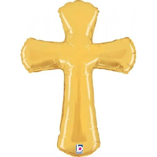 Gold Cross Shape Foil Balloon (44in.)