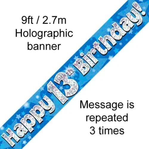 13th Birthday Blue Holo Banner (2.7M)