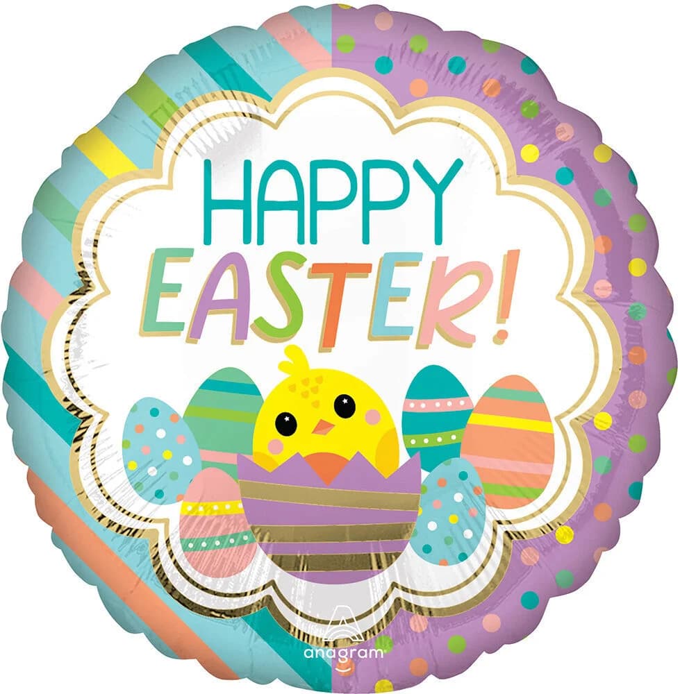 45cm Standard HX Happy Easter Chicky Stripes & Dots S40