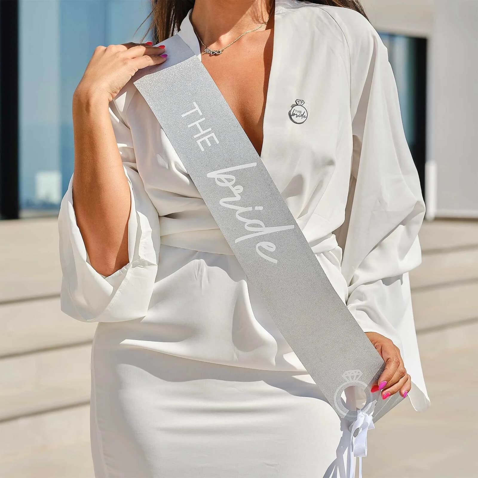 Hen Weekend Silver The Bride Hen Party Sash
