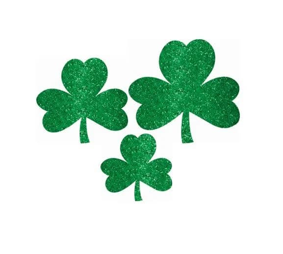 Shamrocks Assorted Glitter Cutouts - Pk 10