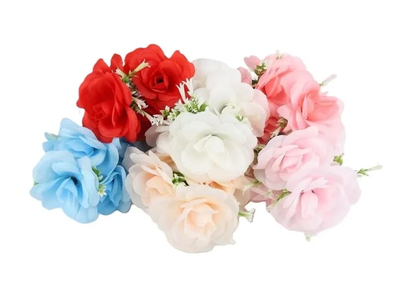 6 Astd Artificial Cabbage Rose 40cm