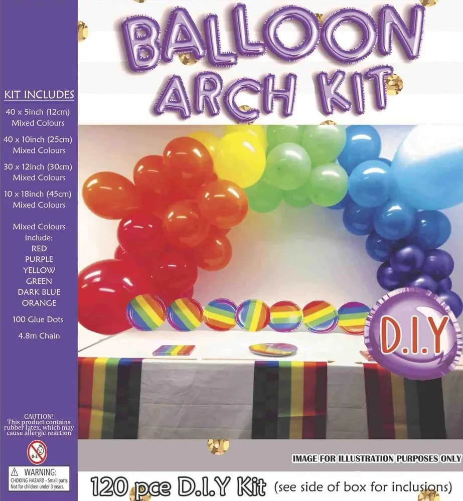 Rainbow Balloon Arch Kit 120pcs