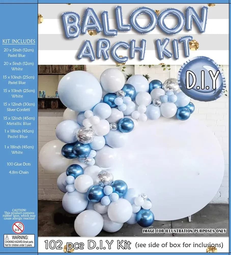 Blue Balloon Arch Set 102pcs