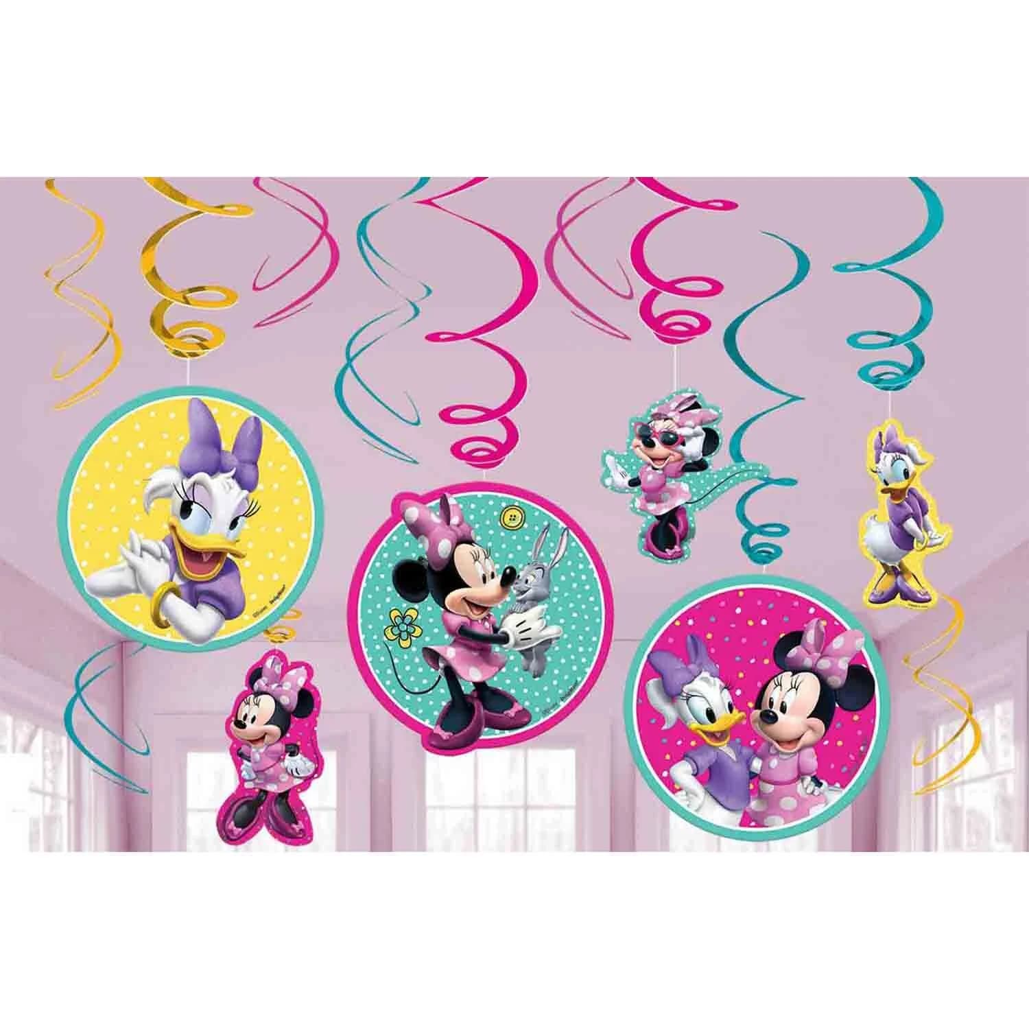 Minnie Mouse Hanging Spiral Swirls Decorations - Pack of 12