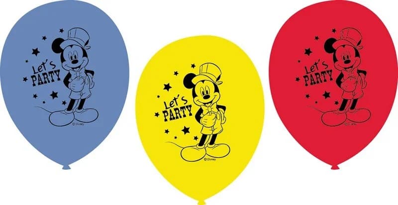 Mickey Mouse Carnival 30cm Latex Balloons 6 Pack