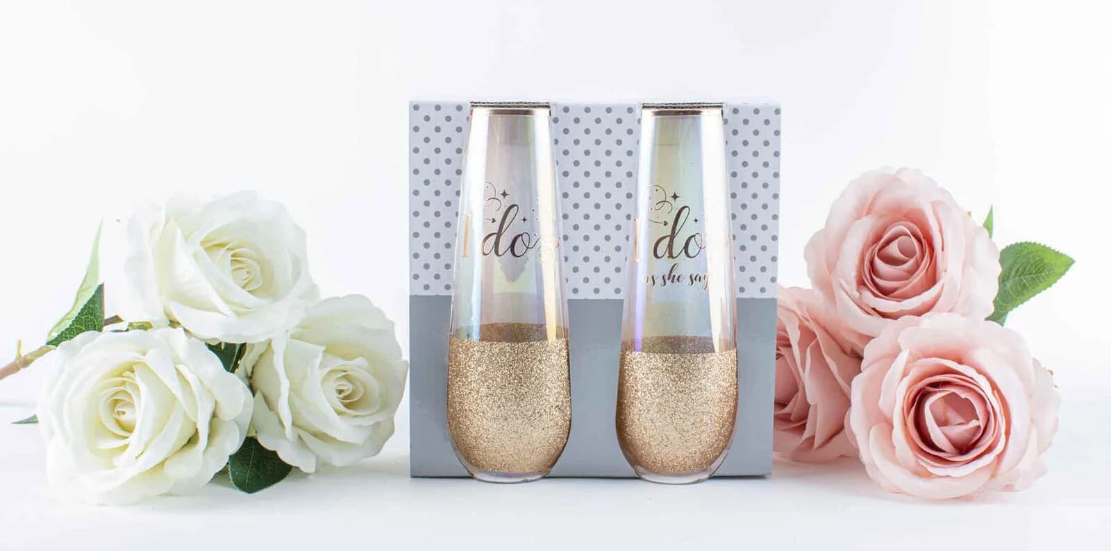 "I Do As..." Stemless Champagne Glass Set