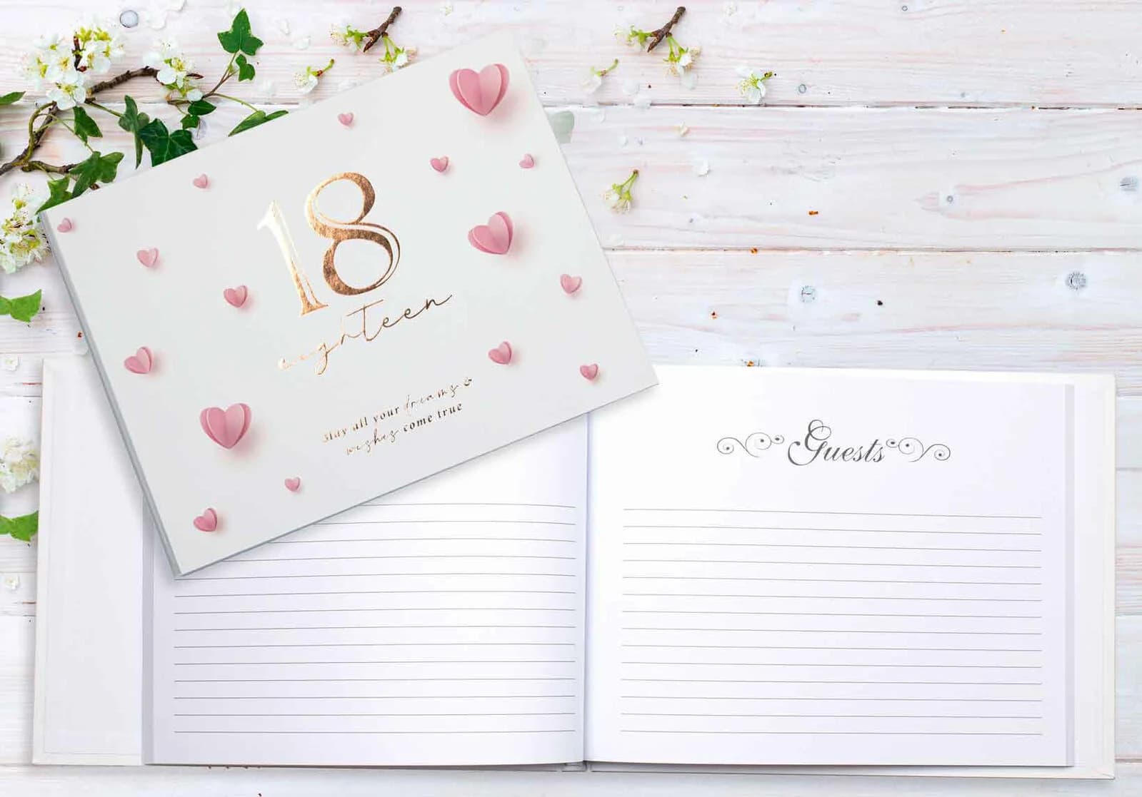 Hearts 18th Birthday Guest Book