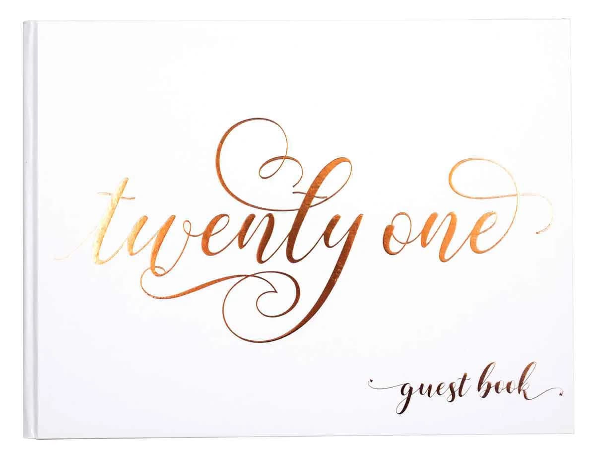 21st Birthday Rose Gold Guest Book