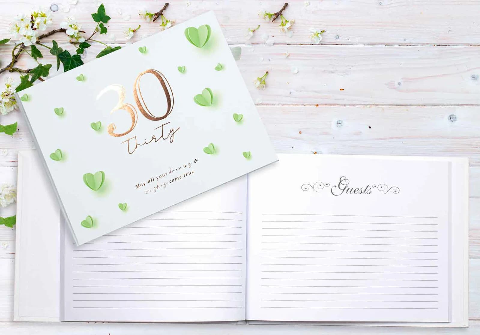 Hearts 30th Birthday Guest Book