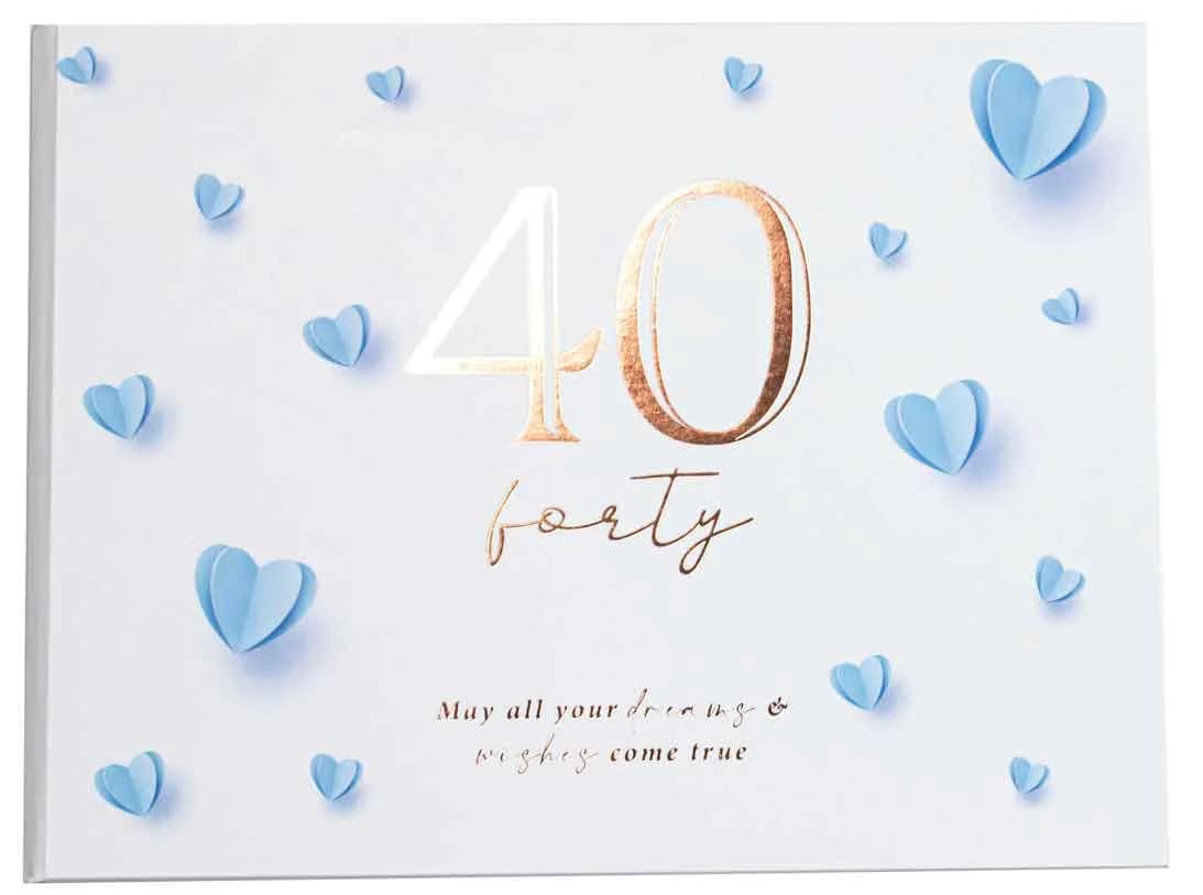 Hearts 40th Birthday Guest Book