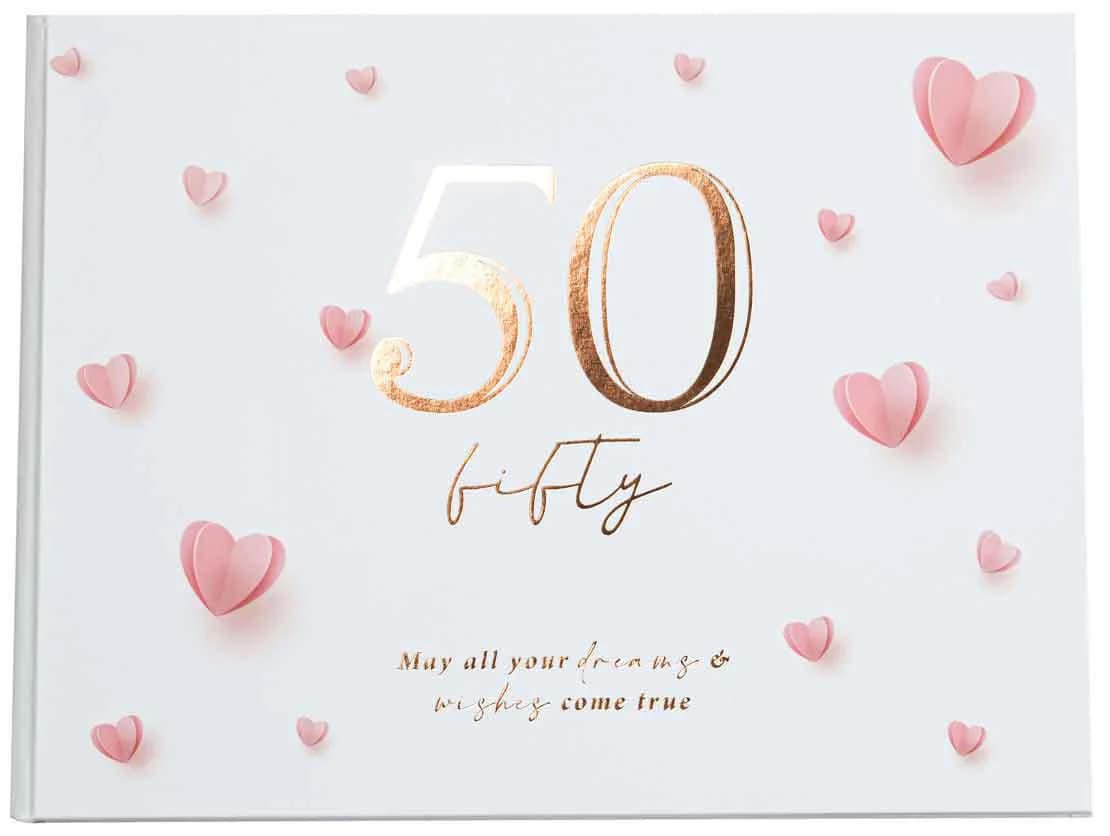 Hearts 50th Birthday Guest Book