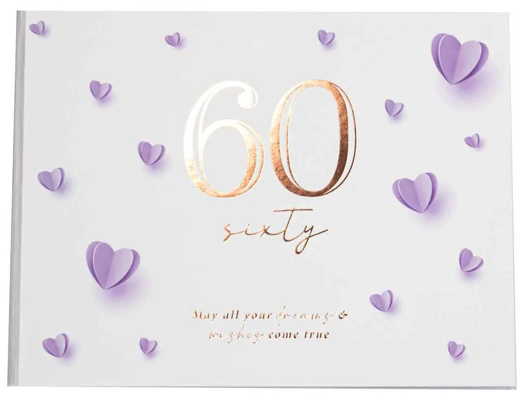 Hearts 60th Birthday Guest Book