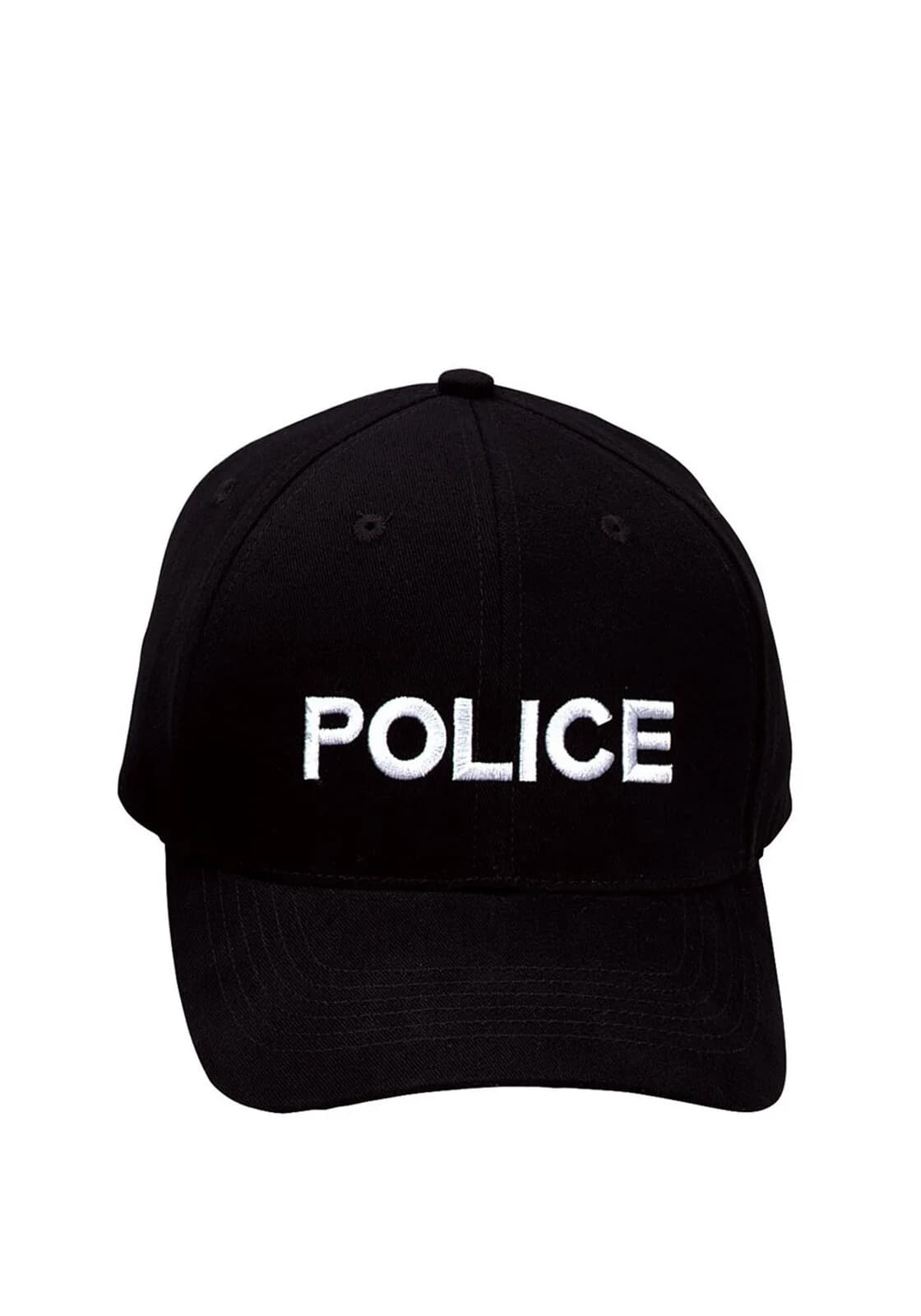 Fabric Black Police Cap