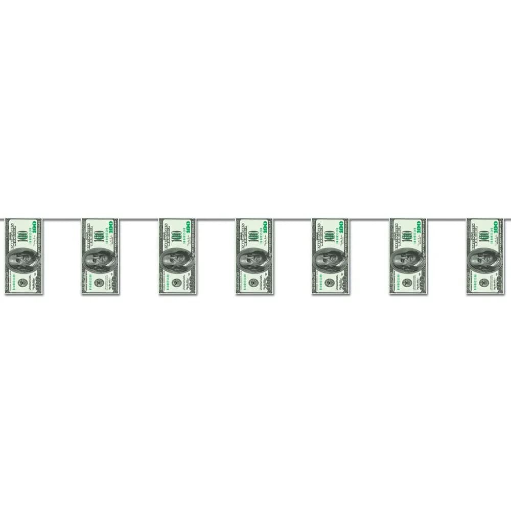 $100 Bill Pennant Banner