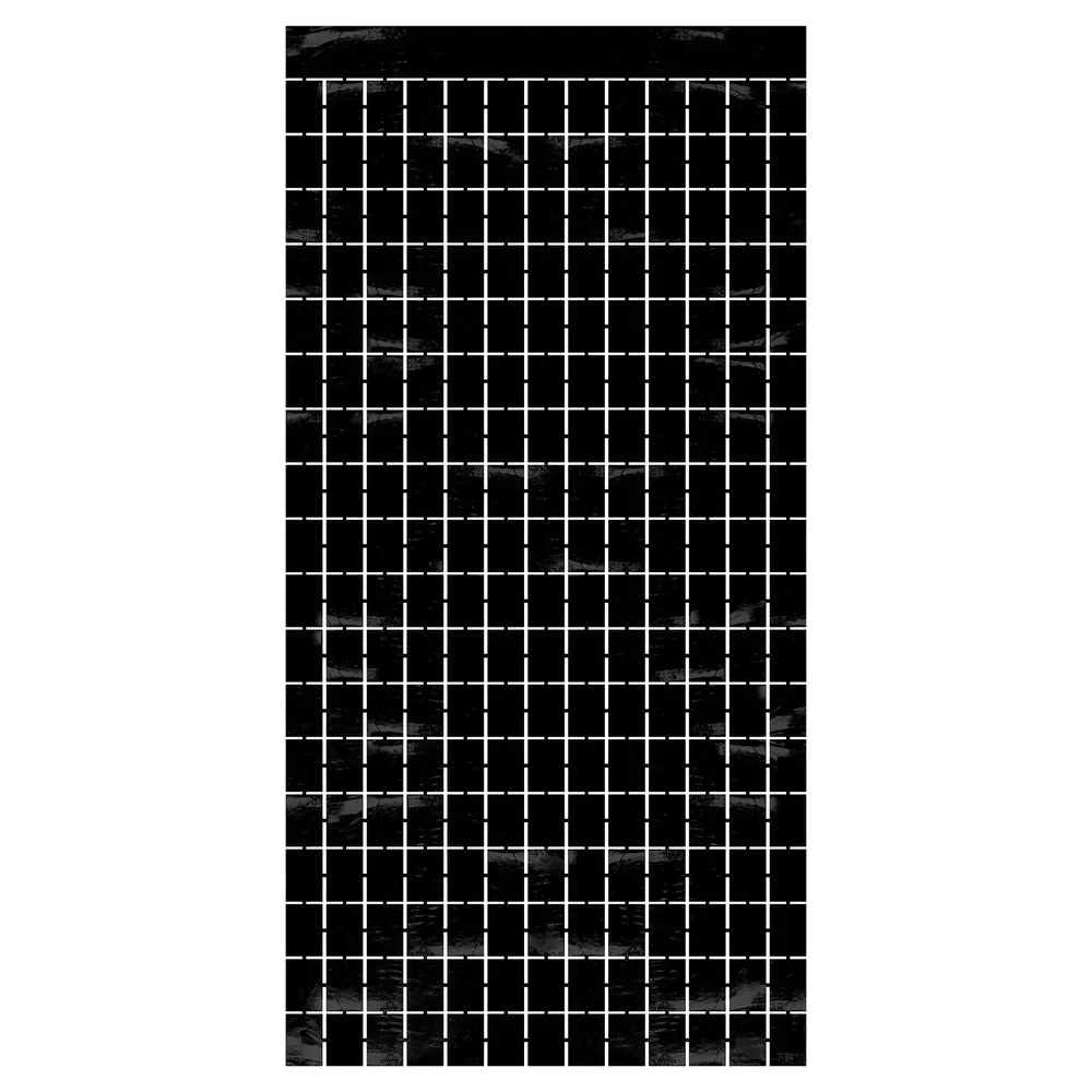 Black Metallic Square Curtain