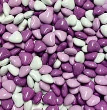 Purple Candy-Coated Chocolate Hearts (1KG)