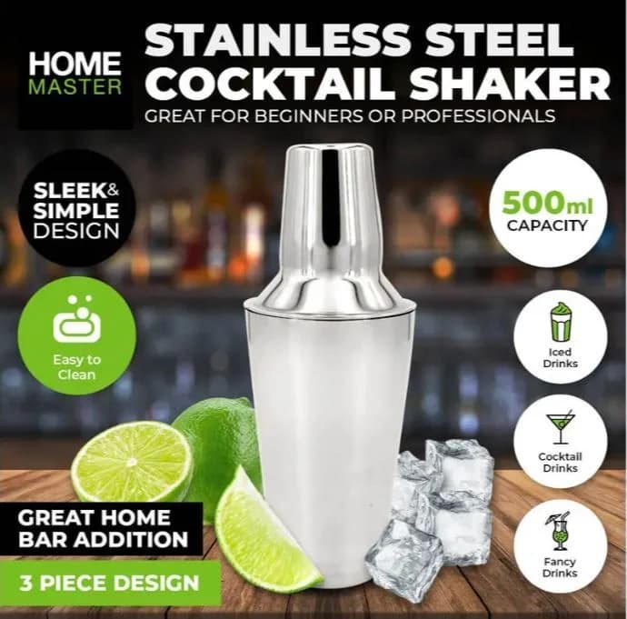 Stainless Steel Cocktail Shaker (500ml)