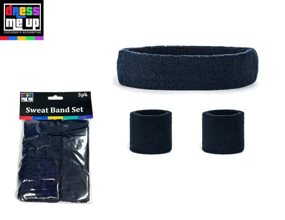 Navy Blue Headband/Wristbands Set