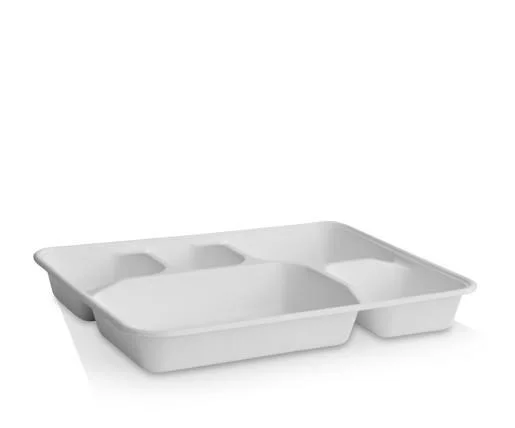 Deep 5 Compartment Sugarcane Trays - Pk 50