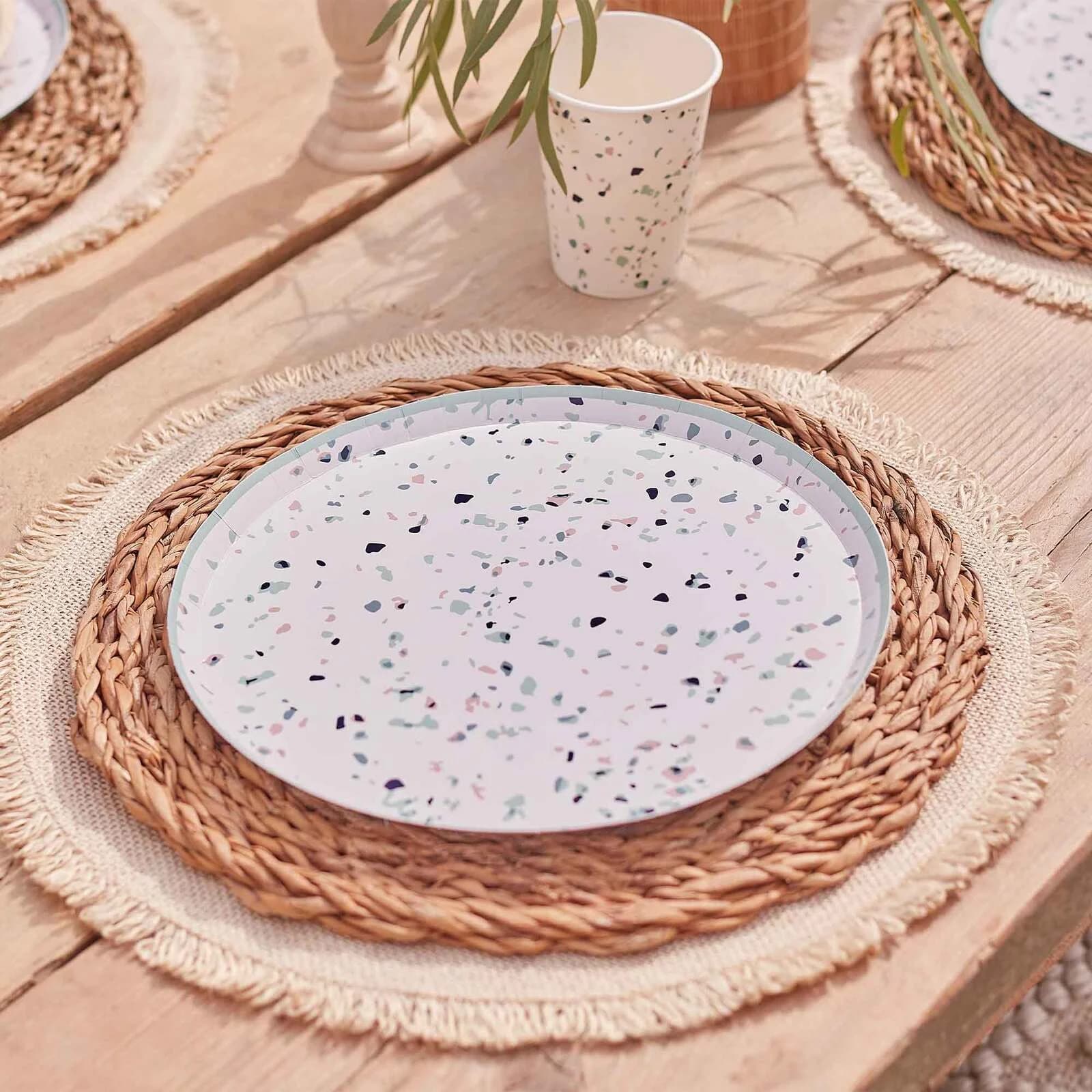 Mix It Up Paper Plates Terrazzo Pk 8